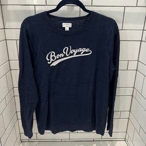 J.Crew Women's Bon Voyage Teddie Sweater Navy Blue Large